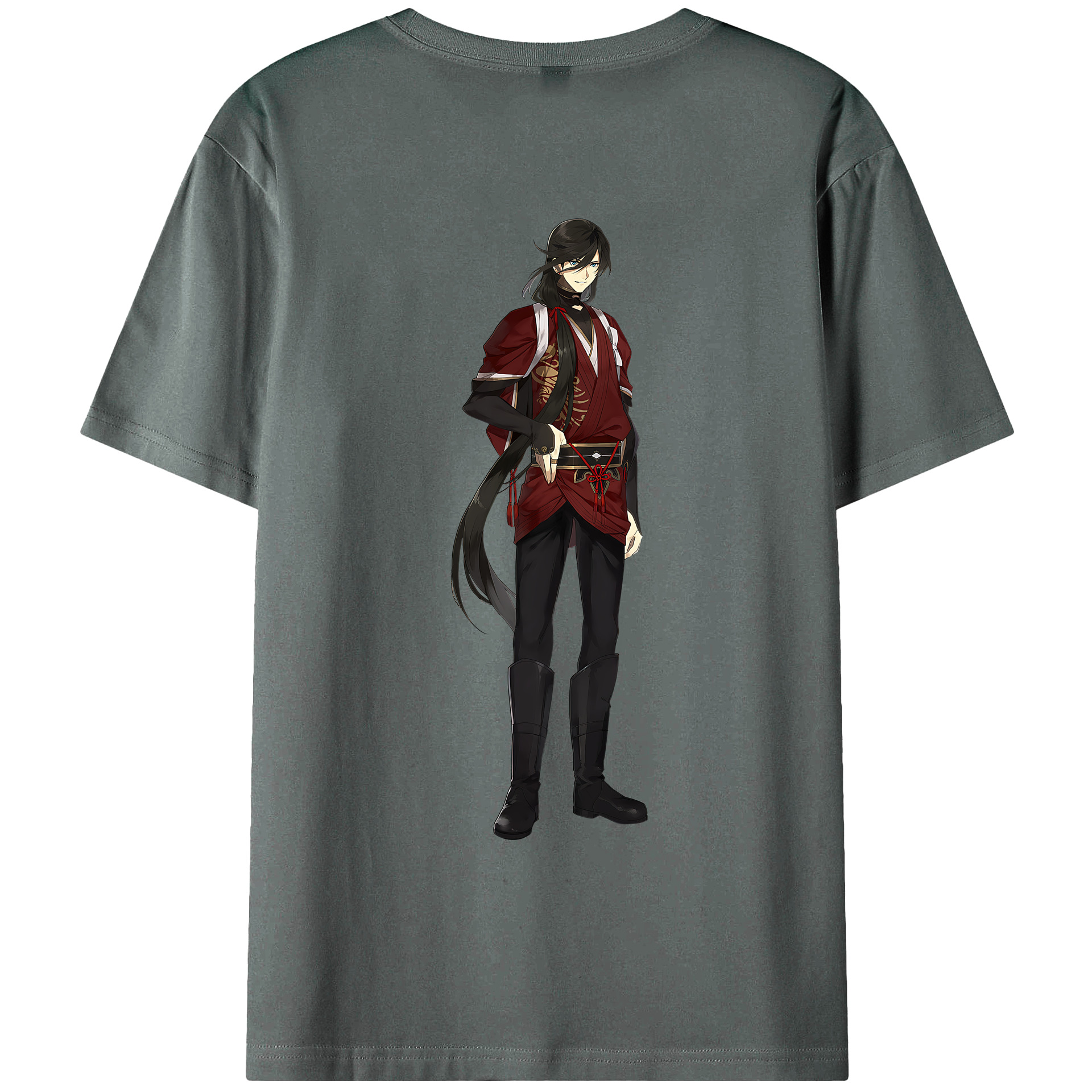 （画像用） 刀剣乱舞 Touken Ranbu 綿100％ メンズ半袖Tシャツ（バックプリント） 通気性